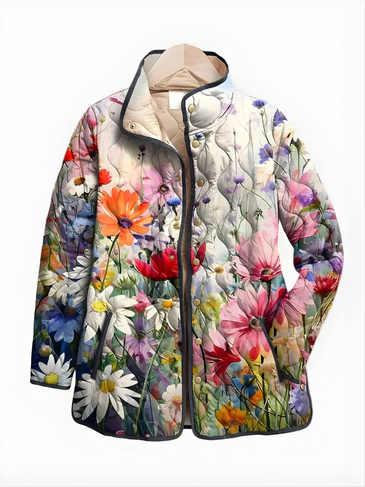 Jachetă Yara matlasată cu imprimeu floral