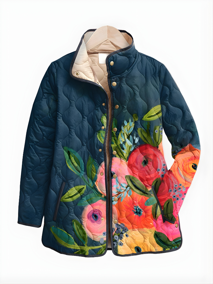 Jachetă Yara matlasată cu imprimeu floral