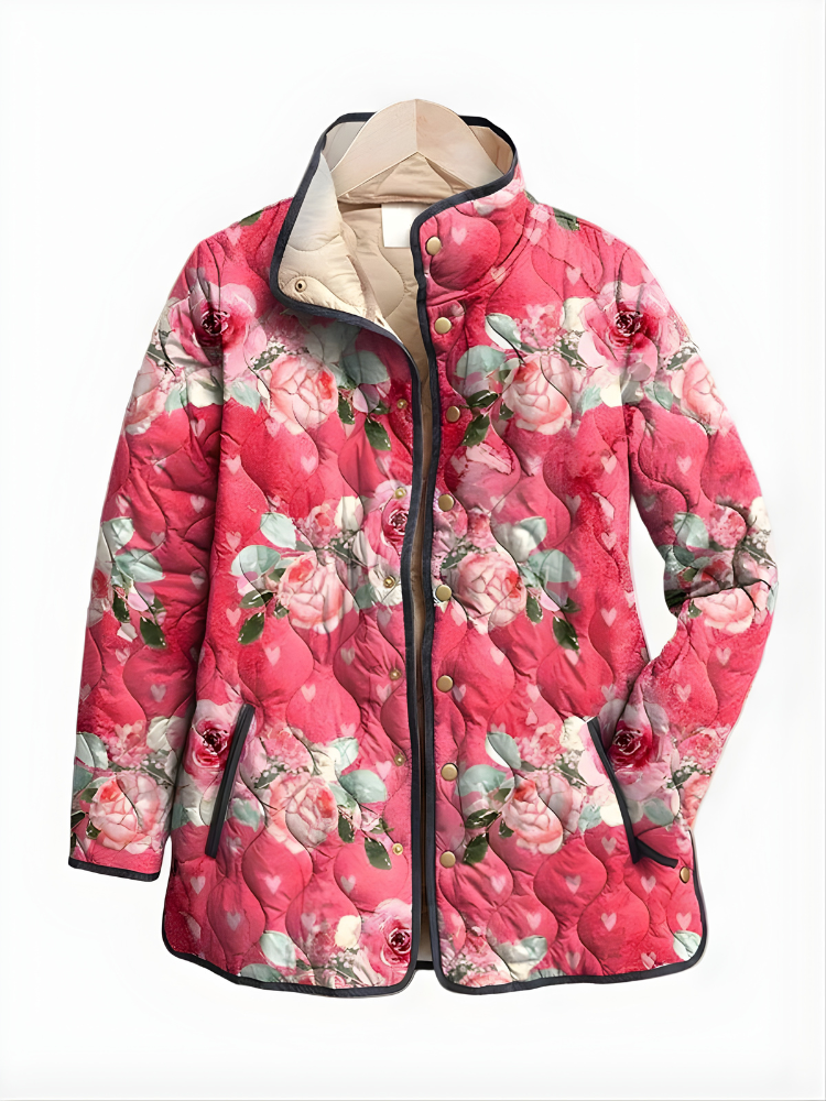 Jachetă Yara matlasată cu imprimeu floral